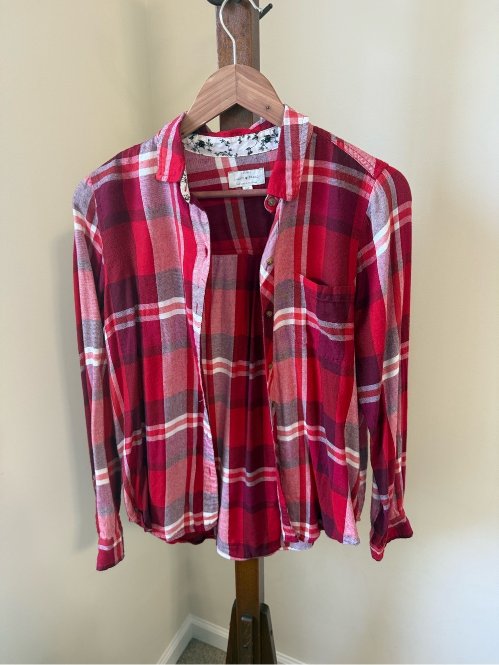 Lucky Brand Red Plaid Button-Down Shirt